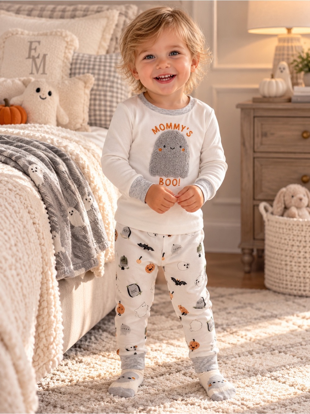 ๐ Rabbit + Bear โMommyโs Boo!โ Halloween Pajama Set | 24M | Organic Cotton | NWT